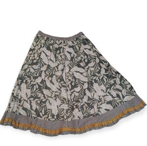 Philosophy Green and White Maxi Skirt with Blue And Gold Trim